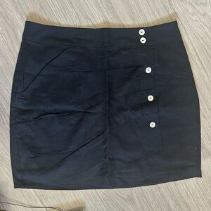 Linen-Blend Skirt
